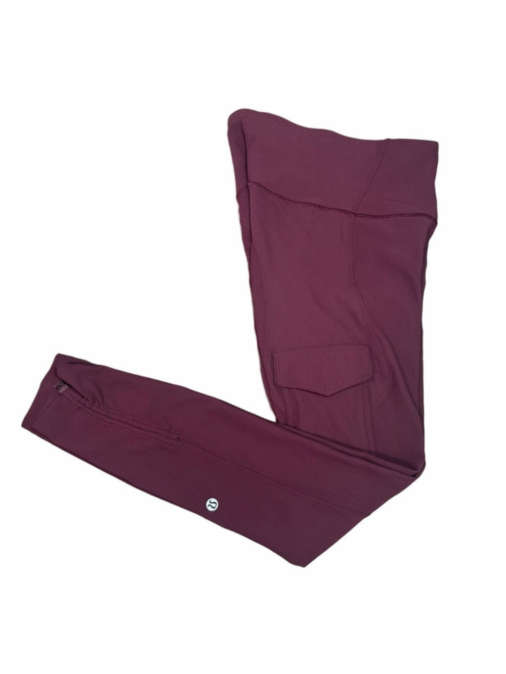 Lululemon Trail Trekker High Rise Leggings Cassis Stretch Cargo Pocket Womens 2